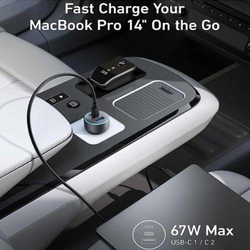 Anker 335 Car Charger 67W + USB Type-C to Type-C Cable Bundle B2736H11 - Black ,