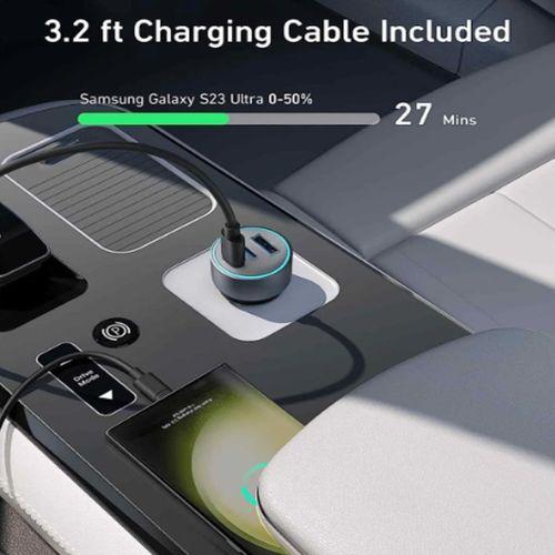 Anker 335 Car Charger 67W + USB Type-C to Type-C Cable Bundle B2736H11 - Black ,