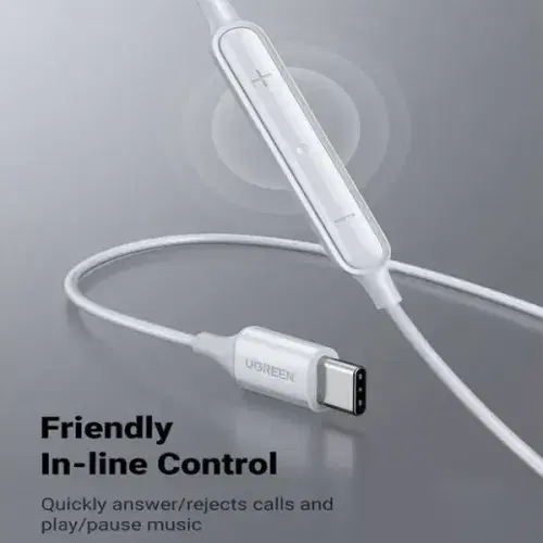 Ugreen Wired Earphones with Type-C Connector , White