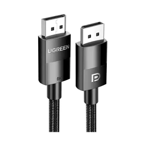 UGREEN 8K DisplayPort Cable 1.4, DP to DP 2M, 8K@60Hz/4K@165Hz/2K@240Hz/1080P@240Hz, for Gaming Monitor/Graphics Card/PC, Support 3D/HDCP/HDR/G-SYNC/Free-SYNC, Male to Male Nylon Braided Cable-2Meter ,