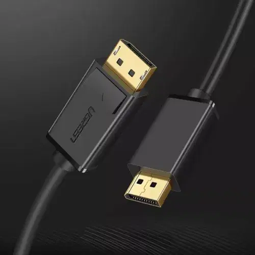 UGREEN Display Port to Display Port, 4K 60 Hz Resolution, 21.6Gbit/s Data Transfer Speed, Gold-Plated Connector, ABS Cable Material, 1.5 Meters Cable Length, Black ,