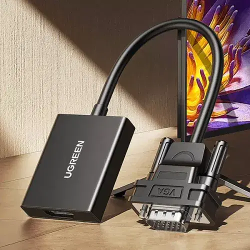 Ugreen Adapter VGA Male To HDMI Female 0.15M Black ,