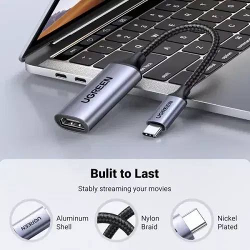 Ugreen USB-C to HDMI Adapter Cable 4K 60Hz Thunderbolt 3 Type-C HDMI 2.0 Converter - Grey ,