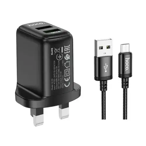 Hoco DC30 Dual port QC3.0 charger(UK) ,