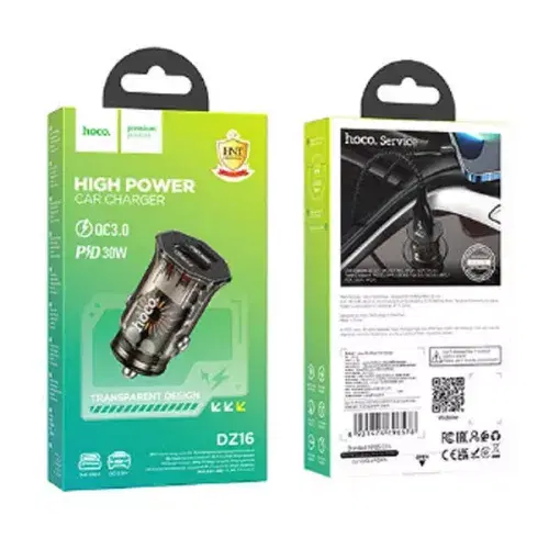 Hoco DZ16 Apex PD30W+QC3.0 dual-port car charger set(iP) ,