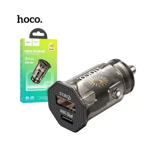Hoco DZ16 Apex PD30W+QC3.0 dual-port car charger set(iP) ,