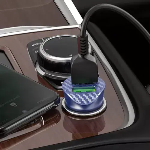 Hoco Z39 Farsighted dual port QC3.0 Car charger set(Type C) ,