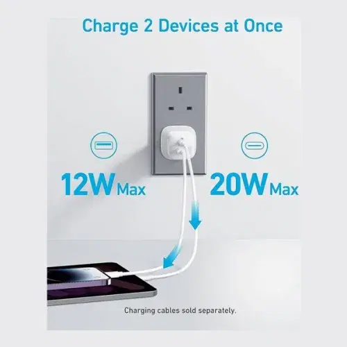 Anker 323 Mobile Charger 33W | PD Anker 310 USB-C to Lightning Cable (3ft) Included B2331K21 ,
