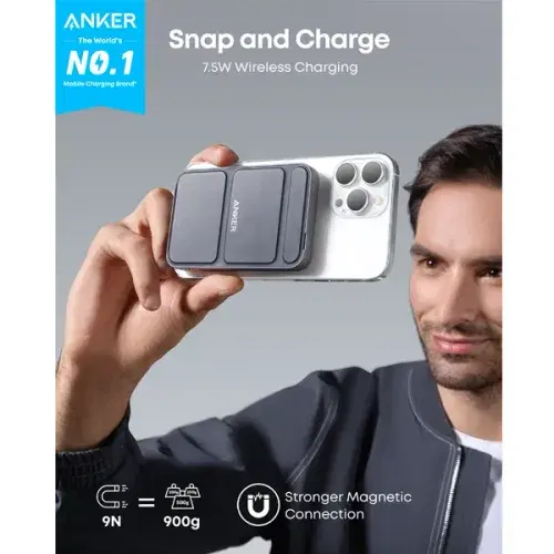 Anker 622 MagGo 5000mah Power Bank USB-C And Magnetic Charging 7.5W Foldable Stand A1614H13 ,