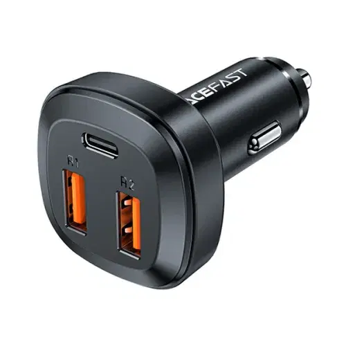 Acefast B9 66W(2USB-A+USB-C) three port metal car charger ,
