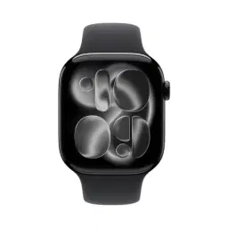 Apple Watch Series 11 GPS 46mm Jet Black Aluminium Case with Black Sport Band S/M - MEUW4 , Black